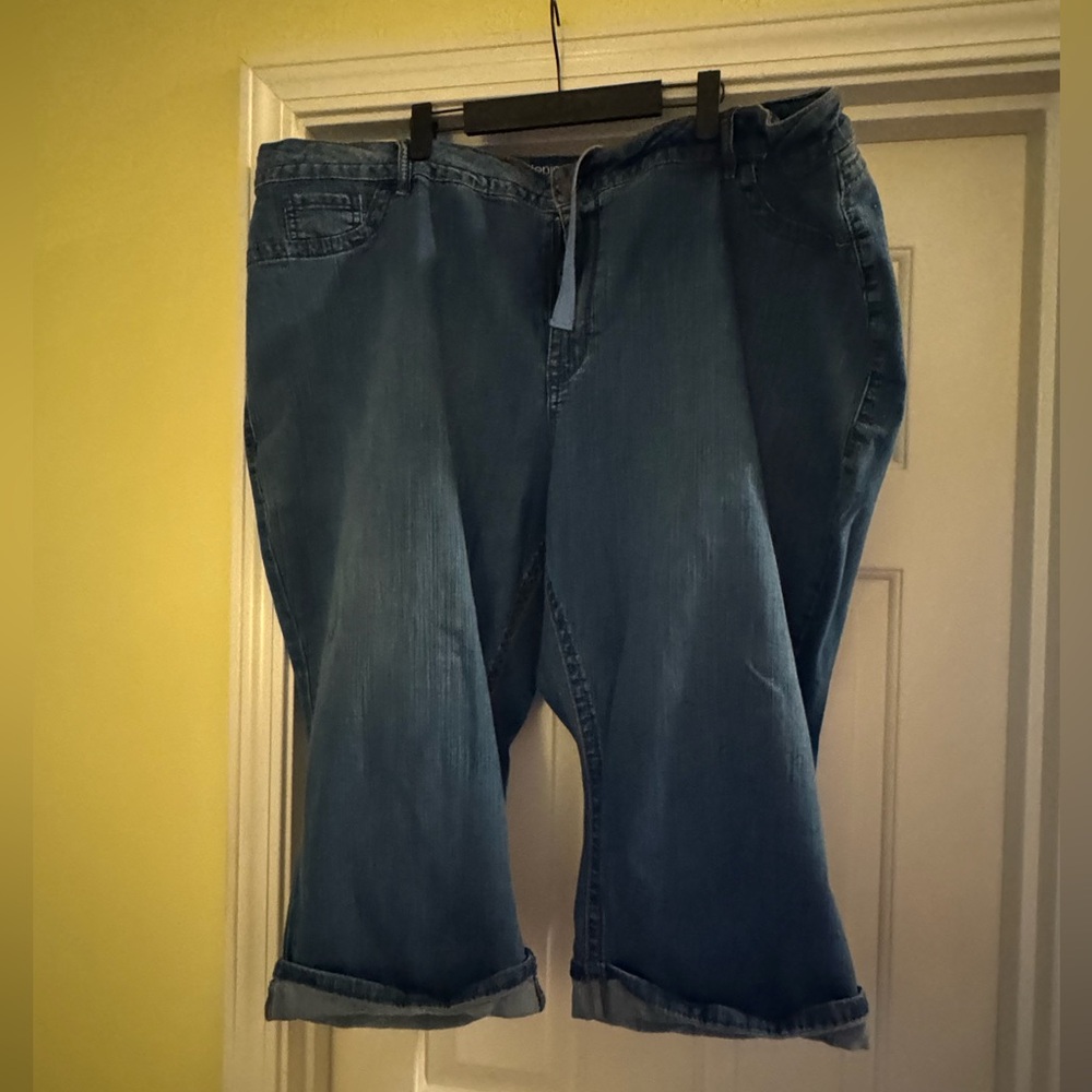Avenue Women's Blue Capri Jeans